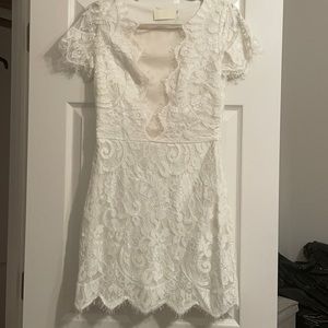 Mini white lace dress